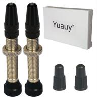 🚴 premium yuauy 2-piece tubeless valve stem core copper presta for bike road racing - durable black metal & plastic - inclusive black caps logo