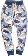 👖 cool and comfy kisbini camouflage sweatpants for boys' – quality cotton children's clothing logo