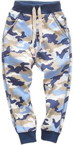 img 4 attached to 👖 Cool and Comfy KISBINI Camouflage Sweatpants for Boys' – Quality Cotton Children's Clothing