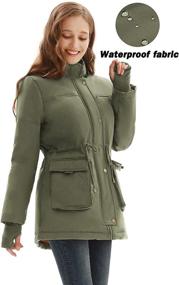 img 2 attached to Womens Winter Fleece Drawstring Military