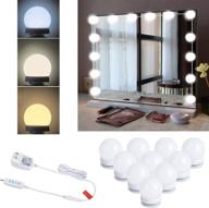 🔆 enhanced hollywood style vanity mirror lights kit, 10 dimmable led bulbs with 3 color modes, perfect for makeup dressing table, bathroom, & dressing room, power supply plug-in lighting (mirror not included) логотип