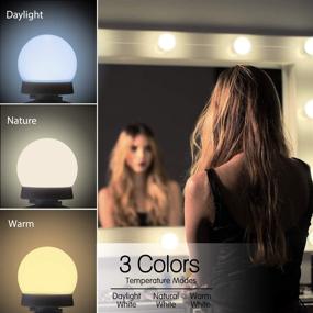 img 3 attached to 🔆 Enhanced Hollywood Style Vanity Mirror Lights Kit, 10 Dimmable LED Bulbs with 3 Color Modes, Perfect for Makeup Dressing Table, Bathroom, & Dressing Room, Power Supply Plug-in Lighting (Mirror Not Included)