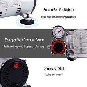 img 1 attached to 🎨 TIMBERTECH Компрессор для аэрографии AS18-2: Мини-компрессор для живописи, татуировки, декорирования тортов - 4 Бара, автостоп.