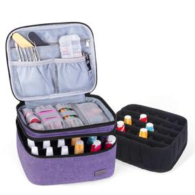 img 4 attached to Luxja Purple Nail Polish Carrying Case - Portable Organizer Bag for 20 Bottles (15ml - 0.5 fl.oz), Ideal for Manicure Sets