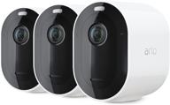 камера arlo pro 4 spotlight - набор из 3 штук - беспроводная система безопасности, видео 2k и hdr, цветное ночное видение, двусторонняя связь, безпроводная передача данных, wifi direct, не требует хаба, белого цвета - vmc4350p логотип