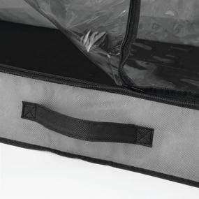 img 1 attached to 🗄️ mDesign Soft Fabric Under Bed Storage Organizer Holder Bag - Convenient Charcoal Gray/Black Design for Clothing, Accessories, and Boots