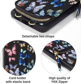 img 1 attached to 🦋 ZVE iPhone 11 Pro Wallet Case with Crossbody and Credit Card Holder - Color Butterfly