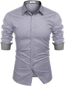 img 4 attached to Casual Cotton Button-Up Men's Shirt by Tinkwell