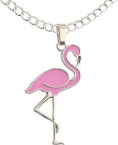 img 2 attached to Stand Tall and Be Fabulous Pink Flamingo Necklace - Happy Kisses Pendant for Women, Kids, Girls - Ideal Gift for Mom, Wife, Girlfriend - Small Cute Pendant in Gold & Silver