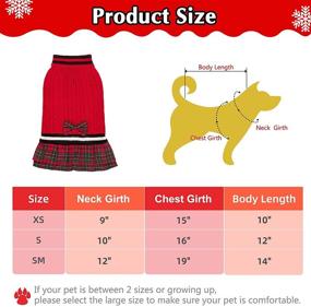 img 3 attached to 🐶 Plaid Bowtie Dog Sweater Dress - Turtleneck Knitwear Pullover for Small Medium Dogs Puppies, Cold Weather Sweater with Leash Hole