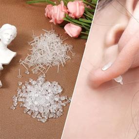 img 1 attached to 📿 100 Pairs Plastic Flat Pad Blank Pin Studs for Earrings with Clear Rubber Safety Backs - Jewelry Making Findings