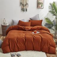 houseri burnt orange comforter set queen: luxurious rust bedding for full size and terracotta queen beds - ideal for women, men, boys, girls - caramel solid color bed comforter in reddish brown, queen quilt included logo