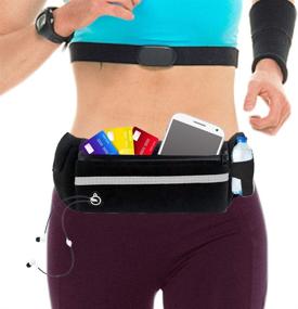 img 3 attached to 🏃 2 Pack Running Pouch Belt Waist Packs: Convenient Jogging Pocket Belts for Men and Women - Ideal for Running, Hiking, Cycling, Travelling - Money and Cell Phone Holder – Black