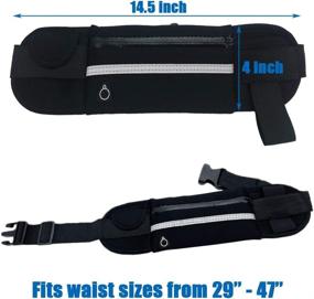 img 2 attached to 🏃 2 Pack Running Pouch Belt Waist Packs: Convenient Jogging Pocket Belts for Men and Women - Ideal for Running, Hiking, Cycling, Travelling - Money and Cell Phone Holder – Black