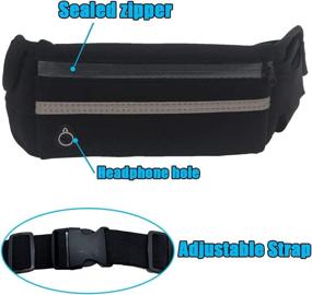 img 1 attached to 🏃 2 Pack Running Pouch Belt Waist Packs: Convenient Jogging Pocket Belts for Men and Women - Ideal for Running, Hiking, Cycling, Travelling - Money and Cell Phone Holder – Black