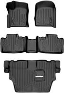 🛡️ protective maxliner 3 row floor mats for 2016-2021 dodge durango with 2nd row bench seat – black liner set logo