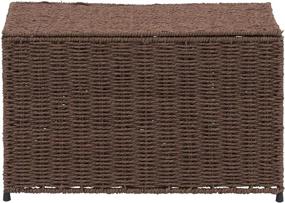 img 2 attached to 📦 Small Decorative Wicker Chest with Lid for Storage and Organization - Household Essentials Dark Brown ML-7140