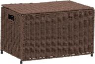 📦 small decorative wicker chest with lid for storage and organization - household essentials dark brown ml-7140 logo