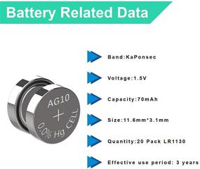 img 2 attached to Упаковка из 20-ти кнопочных батарей KaPonsec LR1130 AG10 389 LR54 L1131F 1.5V - идеальны для замены