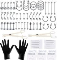 💎 xpircn 70pcs stainless steel body piercing kit - 14g 16g lip, nose, tongue, tragus, cartilage, daith, eyebrow, belly button rings with piercing tools logo