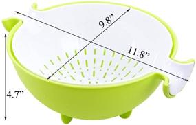 img 2 attached to CHICHIC 2-in-1 Kitchen Strainer/Colander and Bowl Sets, Large Plastic Washing Bowl and 🥦 Strainer, Detachable Colanders, Strainers Set, Space-Saver, for Cleaning, Washing, Mixing Fruits and Vegetables, Green