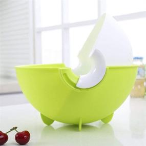 img 1 attached to CHICHIC 2-in-1 Kitchen Strainer/Colander and Bowl Sets, Large Plastic Washing Bowl and 🥦 Strainer, Detachable Colanders, Strainers Set, Space-Saver, for Cleaning, Washing, Mixing Fruits and Vegetables, Green