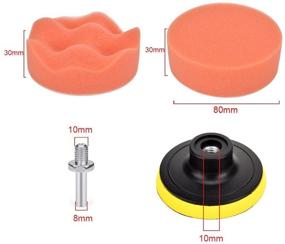 img 2 attached to 🚗 Fontic 11pcs 3"/80mm Compound Drill Buffing Sponge Pads Kit for Car Sanding, Polishing, Waxing, Sealing Glaze: Effective Auto Care Set