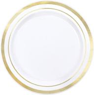 🍽️ premium round plastic plates, 6 1/4", white - amscan 438988 logo