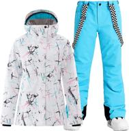 ❄️ gsou snow women's ski jackets and bib pants set - waterproof snowboarding snowsuit логотип