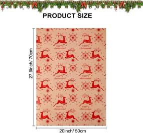 img 3 attached to 🎁 Konsait Bulk Christmas Kraft Wrapping Paper Set - 6 Large Sheets Folded, Traditional Gift Wrap with Festive Xmas Designs: Snowflake, Christmas Tree, Reindeer - Ideal for Birthday, Holiday Gifts and Decorations - 70 cm x 50cm
