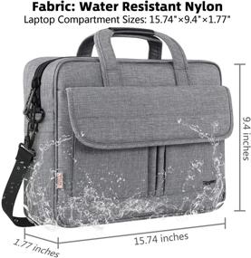 img 2 attached to 👜 Taygeer 15.6 Inch Laptop Bag, Waterproof Crossbody Briefcase for Business, Office, and Travel - Professional Laptop Case for HP, Lenovo, Grey