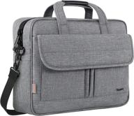👜 taygeer 15.6 inch laptop bag, waterproof crossbody briefcase for business, office, and travel - professional laptop case for hp, lenovo, grey logo