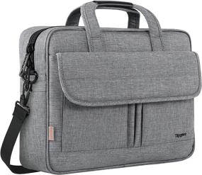 img 4 attached to 👜 Taygeer 15.6 Inch Laptop Bag, Waterproof Crossbody Briefcase for Business, Office, and Travel - Professional Laptop Case for HP, Lenovo, Grey