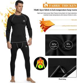 img 2 attached to 🏂 Stay Warm on the Slopes with Men's Thermal Underwear Set – Compression Long Johns with Fleece Lining for Skiing and Winter Sports