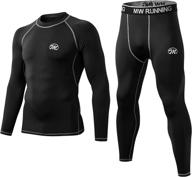 🏂 stay warm on the slopes with men's thermal underwear set – compression long johns with fleece lining for skiing and winter sports logo