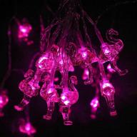 🦩 10ft 20 led battery powered christmas flamingo string lights, crystal fairy lights for indoor/outdoor terrace garden party, girls room decoration - flamingo pink логотип