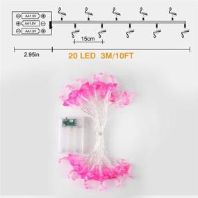 img 2 attached to 🦩 10ft 20 LED Battery Powered Christmas Flamingo String Lights, Crystal Fairy Lights for Indoor/Outdoor Terrace Garden Party, Girls Room Decoration - Flamingo Pink