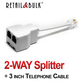 img 3 attached to 📞 Enhance Phone Connectivity: Phone Jack Splitter for Landline Telephone RJ11 6P4C 2 Way Adapter with 1 Splitter + 3 Inch Cable