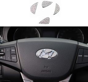 img 4 attached to 💎 Enhance Your Hyundai's Interior with TopDall Steering Wheel Bling Crystal Diamond Accessory Sticker