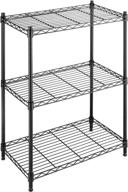 🏢 whitmor black 3 tier adjustable shelving rack with leveling feet: organize and maximize storage space logo