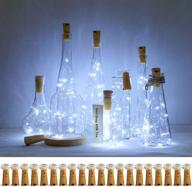 🍷 20-pack decorman wine bottle cork lights - 20 led starry fairy string lights on copper wire for diy, decoration, parties, weddings, christmas, halloween (cool white) логотип