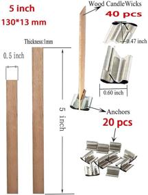 img 4 attached to 20 Sets of 5-inch (13013 mm) Large Natural Wood Wick with Metal Base and Anchor for Candle Making, DIY Candle Crafts