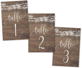img 4 attached to Rustic Wood Lights Table Number Signs for Wedding Reception & Events - Double Sided, Calligraphy Printed, Reusable Frame Stand - 1-25 Numbered Cards, 4x6 Size