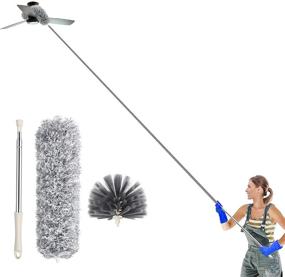 img 4 attached to 🧹 Atopov Microfiber Duster for Cleaning - Extendable & Bendable Collector Head, Washable with 100-inch Stainless Steel Extension Pole - Lint Free Dusters for Roof, Ceiling Fan, Blinds, Cobwebs