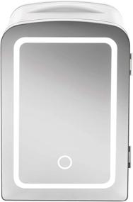 img 4 attached to 🌸 Chefman Portable Mirrored Beauty Fridge: Mini Refrigerator for Skin Care, Makeup and Travel - Lighted, Mirrored Design, Chill Serums, Masks, Cool and Heat