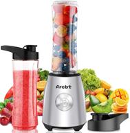 🔋 powerful arcbt stainless steel bullet blender for shakes and smoothies - 400w personal portable smoothie maker with tritan bpa-free 20.3oz travel bottles and ultra sharp 4d blades - perfect for kitchen use логотип