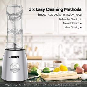 img 1 attached to 🔋 Powerful Arcbt Stainless Steel Bullet Blender for Shakes and Smoothies - 400W Personal Portable Smoothie Maker with Tritan BPA-Free 20.3oz Travel Bottles and Ultra Sharp 4D Blades - Perfect for Kitchen Use