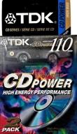 🎧 tdk cd power 110 cassette - high quality 2-pack audio cassette tapes logo
