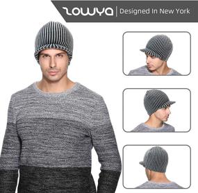 img 3 attached to 🧢 Stay Warm in Style: zowya Winter Visor Beanie Hat for Men & Women - Billed Skully Hat with Thick Knit and Vintage Contrast Color