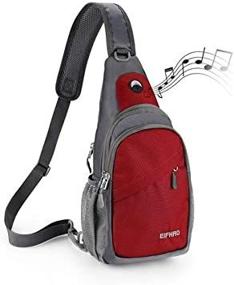 img 4 attached to Waterproof Red Small Sling Bag - Elfhao Chest Shoulder Backpack for Gym, Outdoor, Crossbody - Daypack for Men, Women, and Kids (One Size)